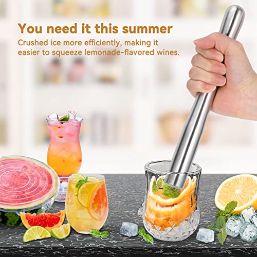 Roestvrij staal cocktail stamper, drinken stamper cocktail mixer Mojitos fruit stamper citroen hamer stamper bar gereedschap voor heerlijke Mojitos maken, 8.9inch - Image 7