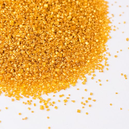 Image of Sweets Indeed Gold Decorating Sugar - Gold Sanding Sugar Crystals for Baking & Decorating Cupcakes, Cookies, Cakes & Desserts - Wedding, Holiday & Party Topping - 5.11 ounces