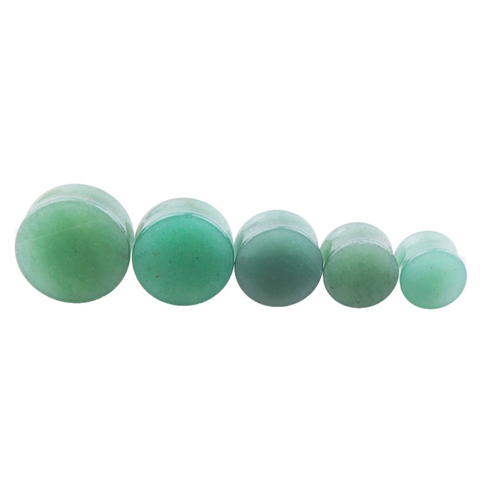 4 Stück Stein-Plugs für Ohren, Tunnel für Frauenohren, Verschiedene Größen, Körperpiercing-Schmuck für Ohren, doppelt ausgestellter grüner Stein