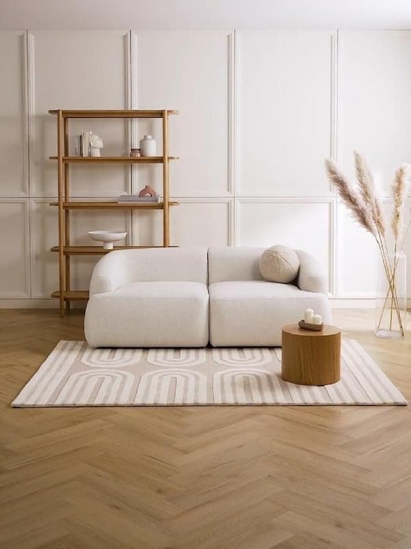 Image of Hand Tufted Modern Design Exported Collection High Low Pattern Wool Carpet for Living Room, Bedroom & Hall (Multi H, 7 x 10 Feet)