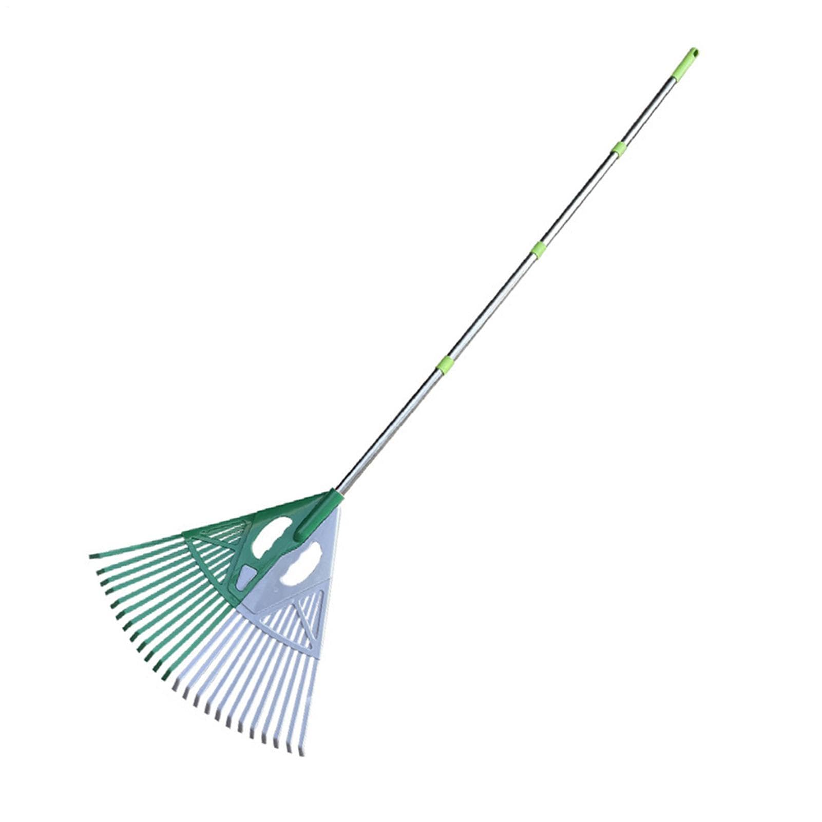Rastrello da Giardino Attrezzi Per Rastrellare Con Manico Lungo Ergonomico | Rastrello Robusto Per Giardinaggio Cortile Arbusti Paesaggio Pulizia Autunnale Aghi di Pino Sfibratura Prato