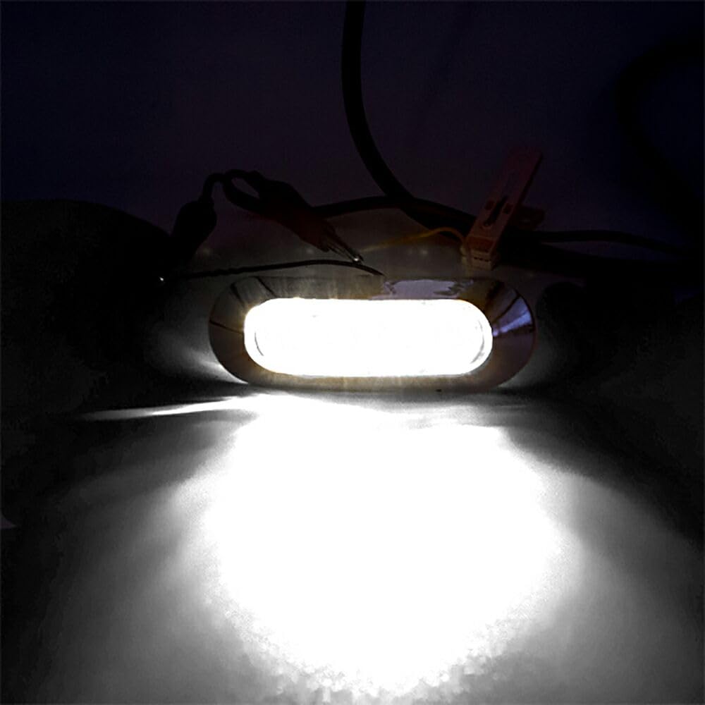 10 Stück 4 12 V 24 Seitenmarkierungs-Rücklicht-Freiheits-Blinker-Licht-Lampen-Anzeige Wasserdichter Auto-LKW-Anhänger LKW-Wohnwagen(10pcs White)