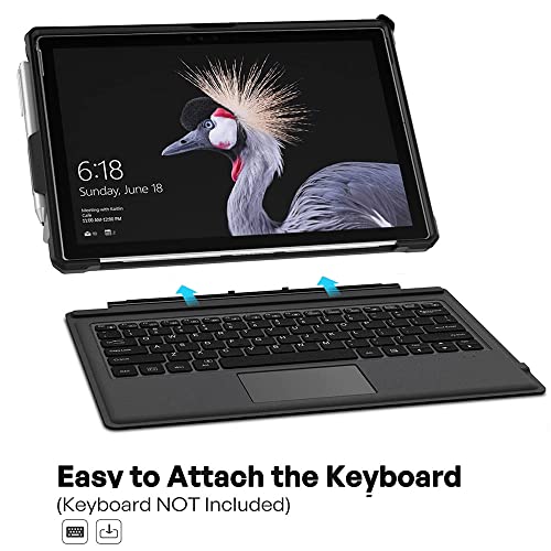 Image of SwooK Case Fit Microsoft Surface Pro 7 Plus /Pro7 /Pro 6 /Pro 5 /Pro 2017 /Pro 4 /Pro LTE, All-in-One Protective Rugged Cover Case with Pen Holder, Hand Strap, Compatible with Type Cover Keyboard, Black