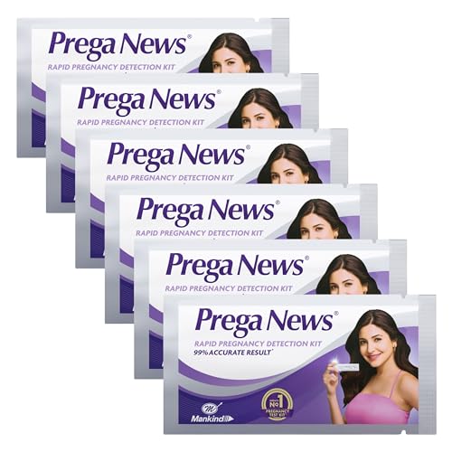 Image of Prega News One Step Urine HCG Pregnancy Test Kit Device - Pack of 6 Kits| 99% Accurate Results in 5 Mins| India s No 1 Pregnancy Kit