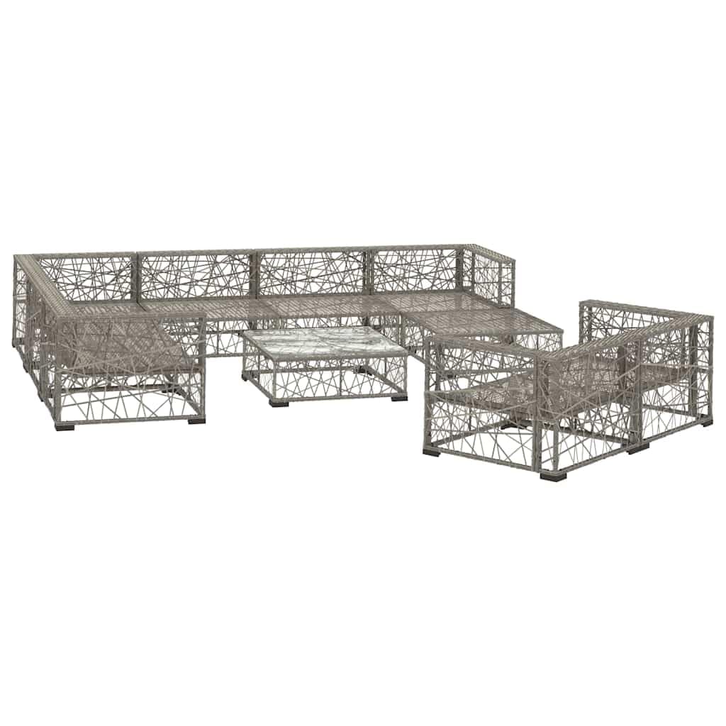 Rattan PE odporny na warunki atmosferyczne taras ogrod modułowy szary