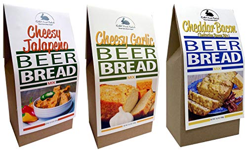 Rabbit Creek Beer Bread Mix Variety Pack of 3 â€“ Cheesy Jalapeno, Cheddar Bacon & Cheesy Garlic Beer Bread Mix