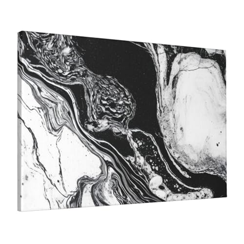 Impression sur toile marbrée noir et blanc HD poster mural chambre