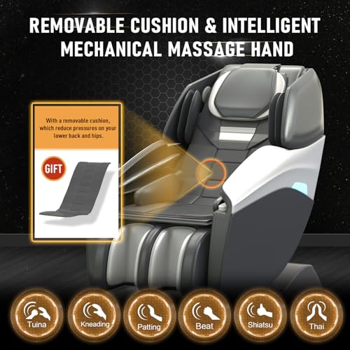 Notired Massage Chair Full Body, 4D SL-Track Zero Gravity Shiatsu Recliner with Mat, 9 Pre-Set Auto-Programmed, Body Scan, Airbag Massage