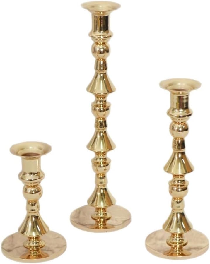 European-Style Gourd-Shaped Candlestick, electroplated Gold Wrought Iron Ornament, Decorative Candle Base, Business Gift(Gold8*28.5CM)