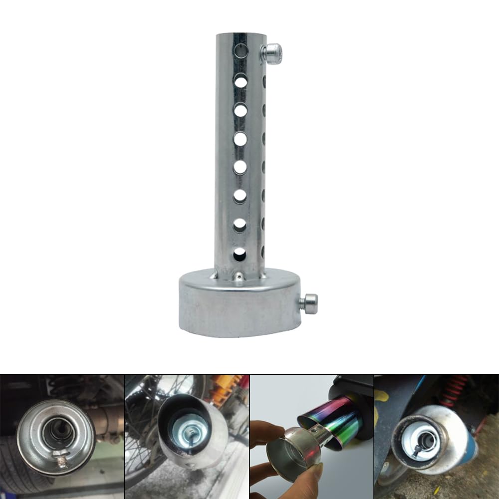 Auspuffschalldämpfer, 48 mm, universell, für Motorrad, DB Killer Auspuffschalldämpfer, 48 mm, silberfarben, 2 Stück