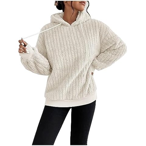 HAOLEI Women's Fluffy Hoodie Pullover Cover