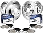 Detroit Axle - 5 Lug Front & 10.31' (262mm) Rear Disc Rotors + Ceramic Brake Pads Replacement for 200 Sebring Avenger Caliber Compass Patriot - 8pc Set