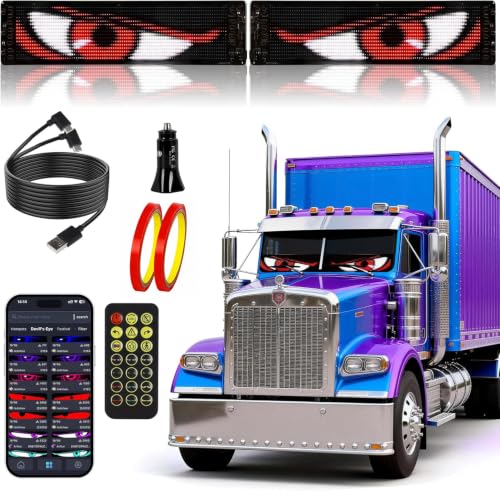 Devil Eyes LED Light 2pk， Animated Car Eyes for Car Trucks SUVs Windshield