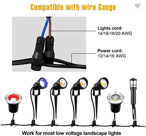 Modtek Low Voltage High Performance Piercing Connectors for Landscape Lights, Cable Connector (Black 6 Pack)