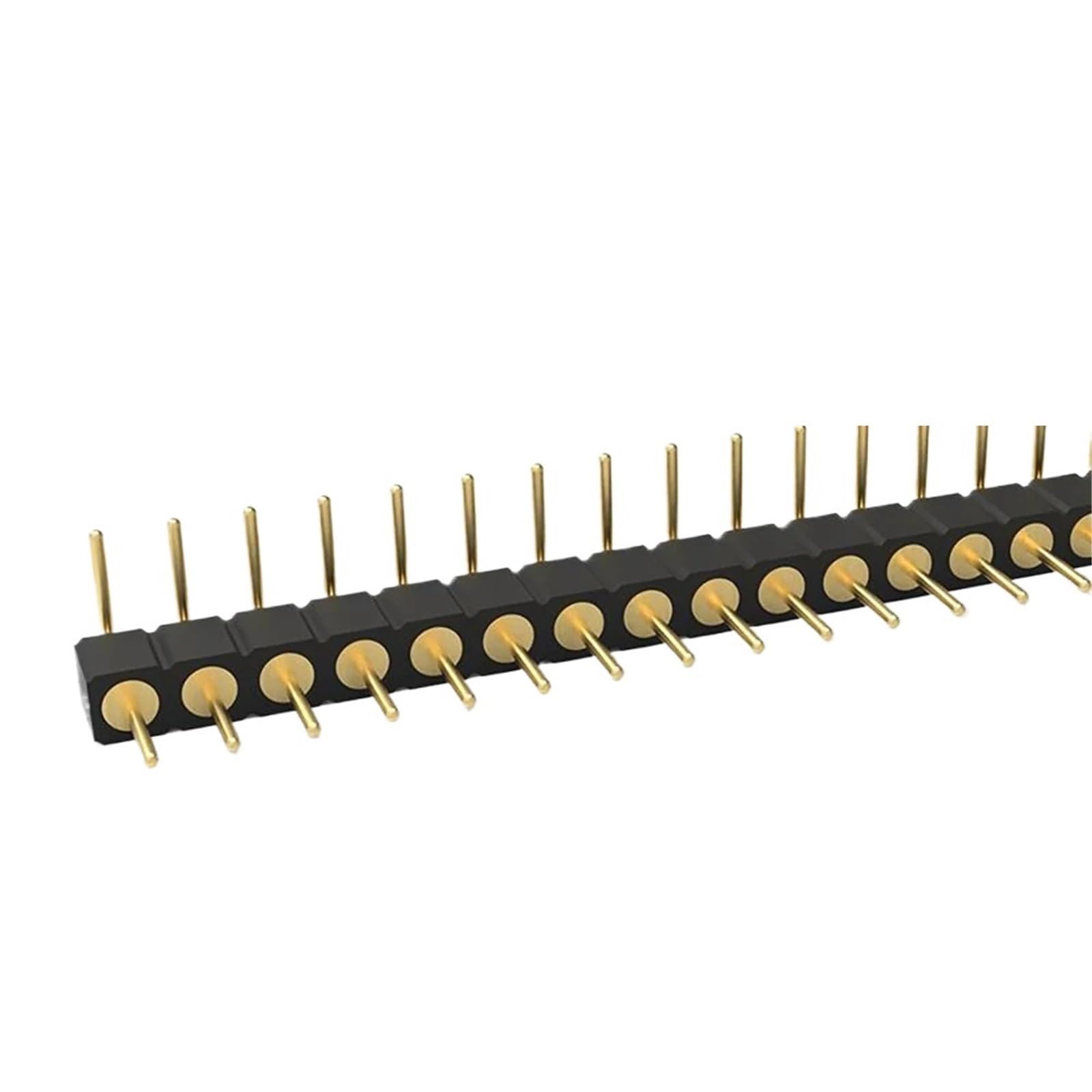 100 Uds 1X2/3/4/5/10/15/20/40P RGB RGBW tira de LED PCB conector agujero redondo ángulo recto DIP oro IC cristal hembra macho(Right Angle,ROUND TIN FEMALE_1X4P)
