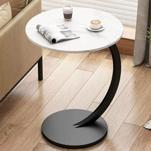 Mesa auxiliar en forma de C compacta para disfrutar de cenas y desayunos cómodos en el sofá