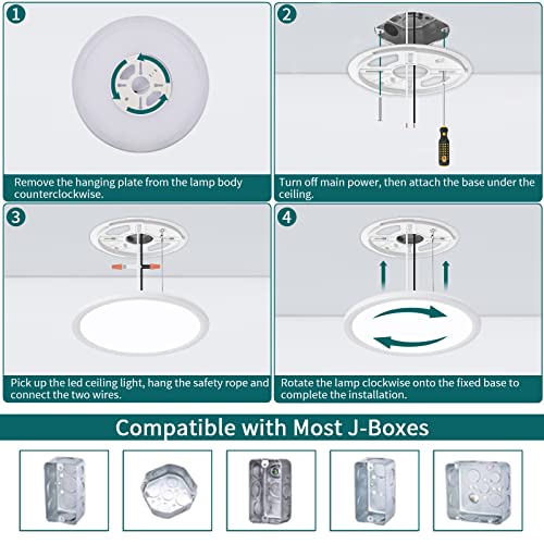 Glowall Led Ceiling Light Flush Mount Fixture, 9Inch Thin Ceiling Lamp,18W 2250Lm 5000K Daylight Surface Mount Ceiling Lights For Kitchen,Bedroom,Hallway,Laundry,Stairwell,Basement (White, 1Pack) #TOP5