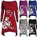 Talla Extra Sudadera Sin Capucha Mujer Largo Blusas Camiseta de Manga Larga...