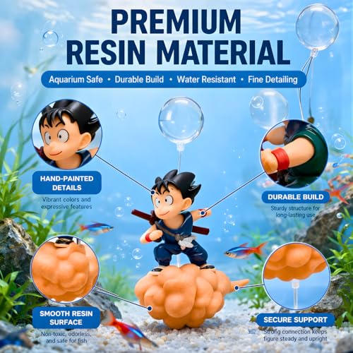 Image of VAYINATO 2 Pcs Floating Gugu (Random Color) Standing On The Cloud Action Figure Float Figurines Landscaping Ornaments for Fish Tank Decoration By Petzlifeworld