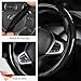 Carbon Fiber Steering Wheel Cover, Snap on Car Steering Wheel Cover Set Accessories 3pcs Wrap Grip Non Slip Protector Universal Glossy Black