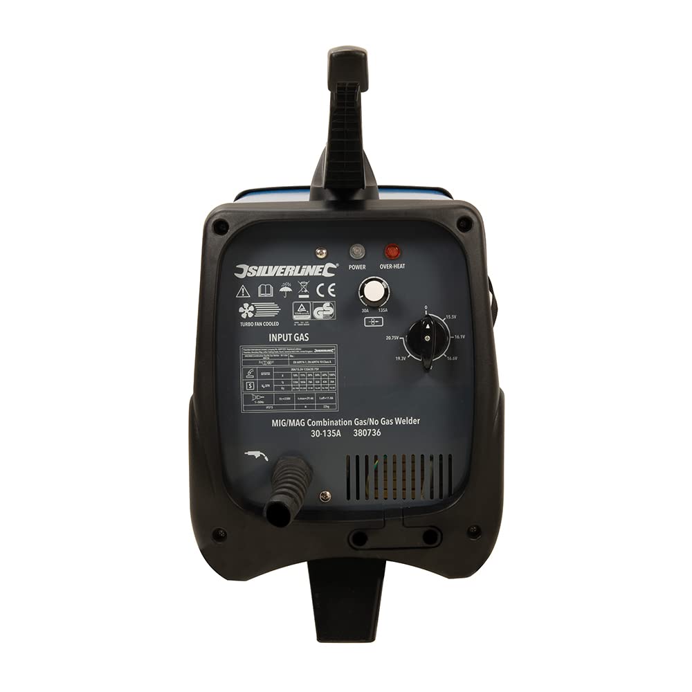 Silverline 380736 MIG/MAG Soldador de gas combinado 30-135A