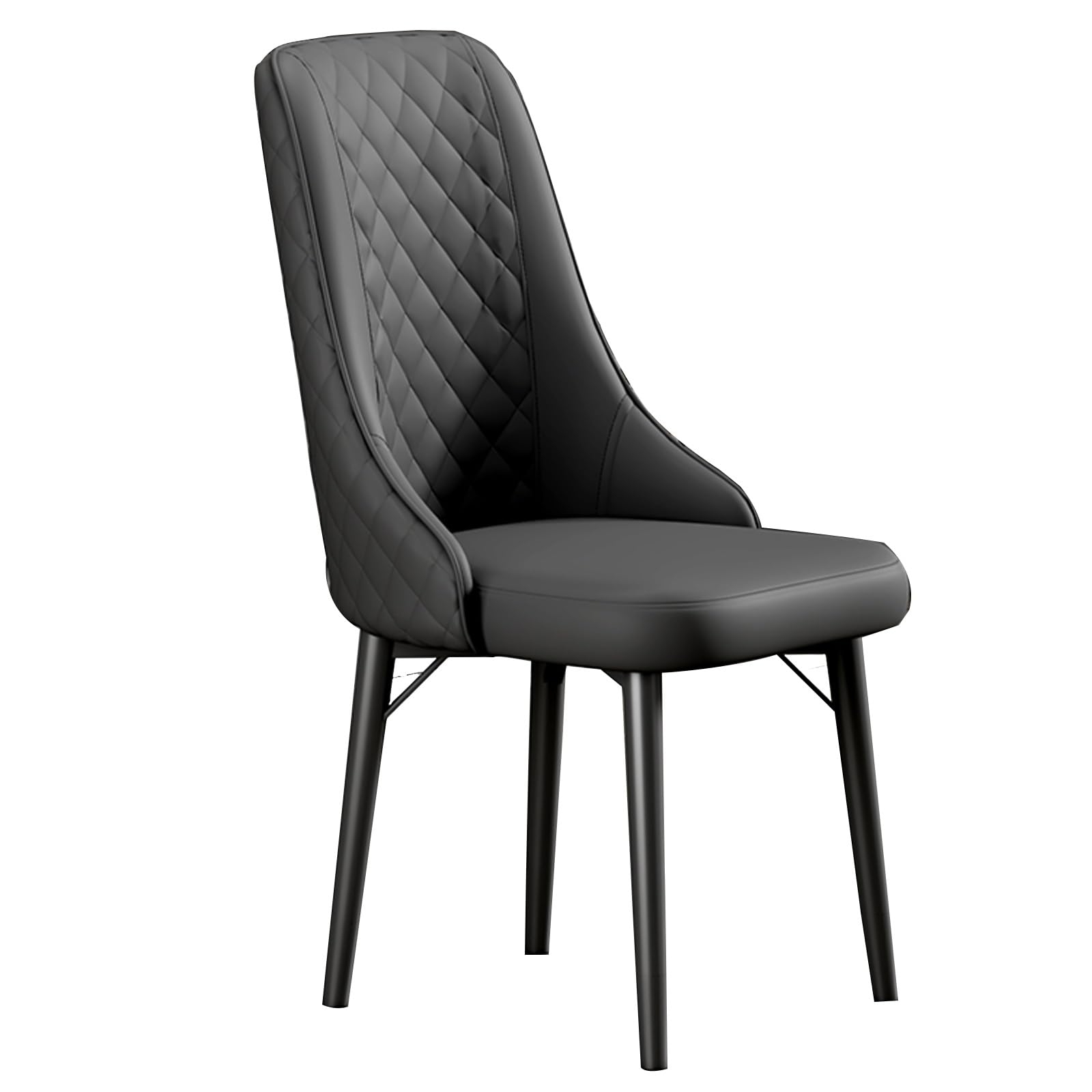 Chaise salle manger ergonomique rembourrée contre le mal de dos en cuir gris