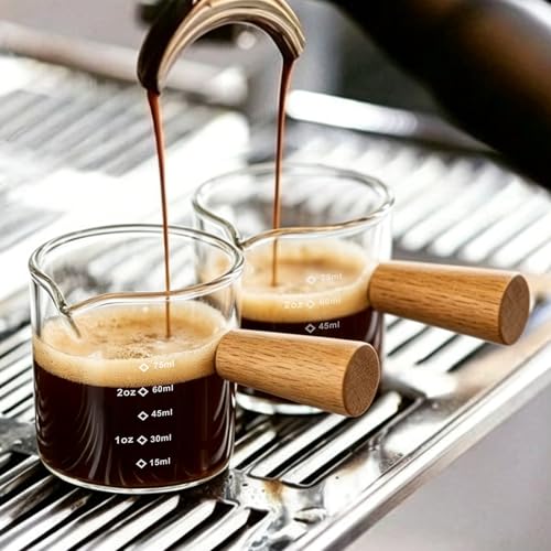 FrutPunch Espresso Cups Set of 2, Espresso Shot Cups, 75ML,3OZ V-Shaped Mouth Espresso Shot Glass...