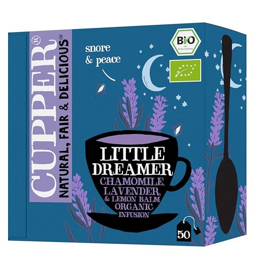 CUPPER - Caja de 50 Bolsitas de Infusión Ecológica Sleep Time Bio - Apto para Veganos - Contiene Manzanilla, Melisa, Lavanda