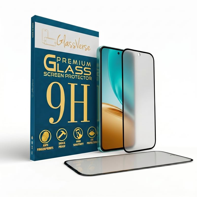Image of GlassVerse D+ Matte Tempered Glass With 18H Hardness For Realme 14T 5G (PACK OF 1) with Free Installation Kit. Full screen Coverage - 6.67 inch