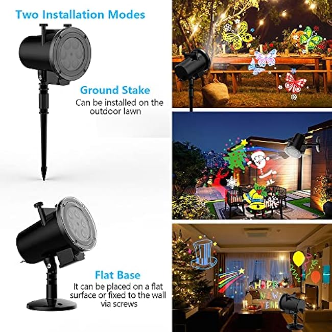 Holiday Projector Light, Syslux Halloween Christmas Projector Lights 16 HD Slides LED Waterproof Light Outdoor Indoor Lights with Remote Control for Party Garden Halloween Xmas Holiday Landscape Decor