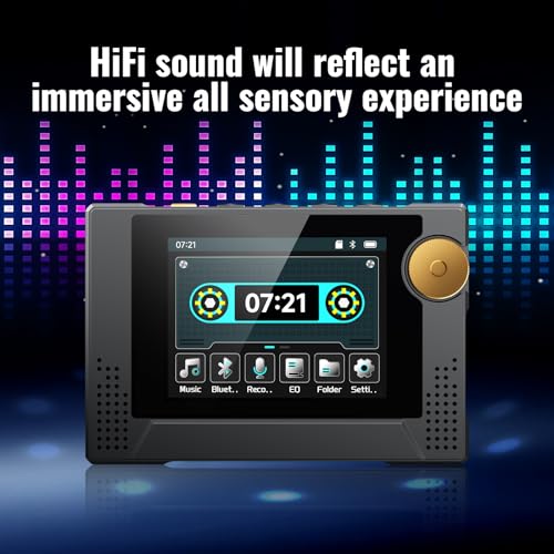 Image of 64GB 80s Retro MP3 Player with HD Speaker,MP3 Cassette Nostalgia Player,Dynamic Retro UI,Tape Drive Shape,Portable Bluetooth MP3 Music Player 50 Hours Long Battery Life, 2.4 inch Touchscreen (Black)