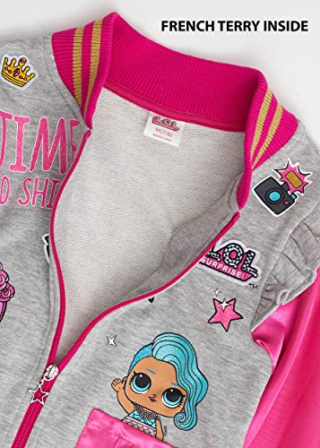L.O.L. Surprise! Girls' Bomber Pink Sparkly Sleeve 'Time to Shine' Sequin Jacket2
