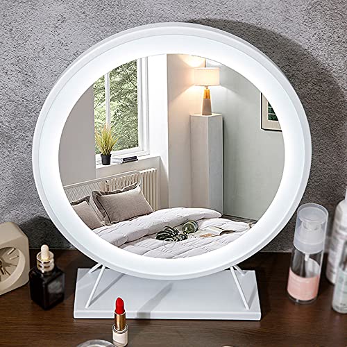 Espejo de maquillaje redondo iluminado con luz LED de 40 cm para vestidor 6
