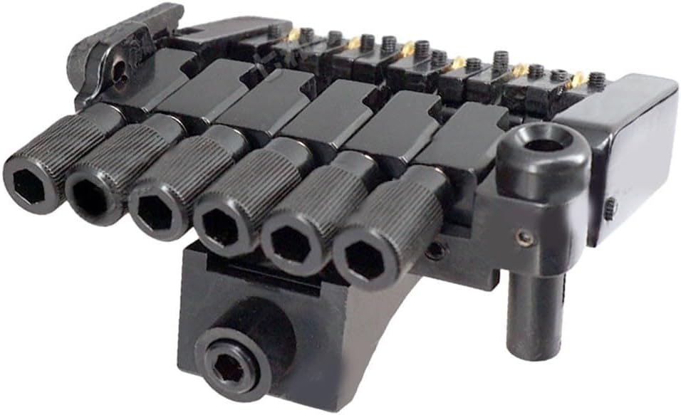 6 String Guitar Tremolo Bridge with Roller Saddles for Headless Electric Guitar Parts, Metal Tailpiece Set with Lock Nut and Tools
