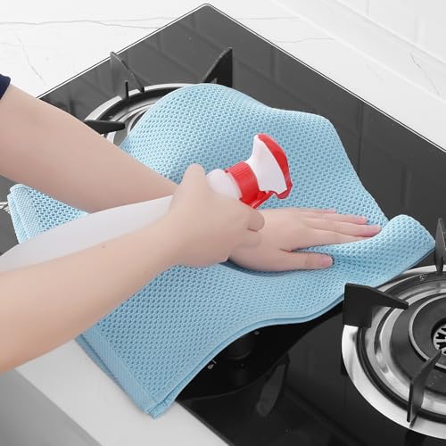 Image of Homaxy 100% Cotton Waffle Weave Kitchen Dish Towels, Ultra Soft Absorbent Quick Drying Cleaning Towel, 13 x 28 Inches, 6-Pack, Sky Blue
