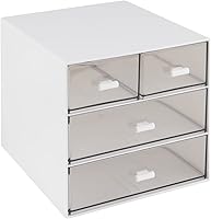 Vista 1 de Desk Organizer with Drawer, Desk Storage Box with 4 drawers, Desk Storage Box for, Desktop, Dressing table, Office, School, Home, Plastic Box(White)