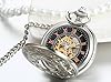 JewelryWe Silver Half Hunter Classic Hand Wind Mechanical Roman Pocket Watch with 15" Chain #1