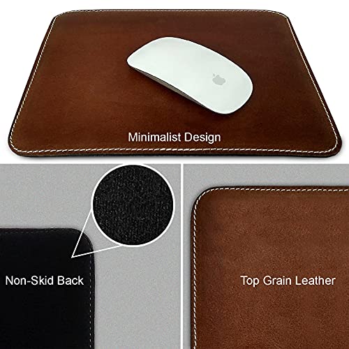 Rustic Town Leather Mouse Pads For Laptop Computer Pc Gaming Apple Executive Work Desk Handmade Desk Mouse Mat #TOP2