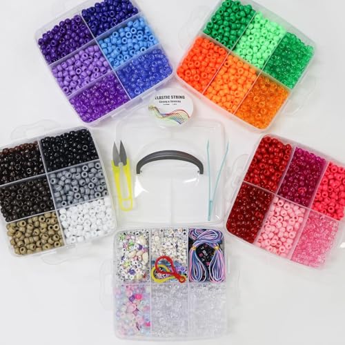 Image of LIS HEGENSA 6300 Pcs DIY Childrens Crafts Beads Friendship Bracelet Kit, Pony Beads Letter Beads and Bracelet Making Kit, Colorful Charms, Used for Custom Necklace Bracelets and Jewelry (6300PCS)