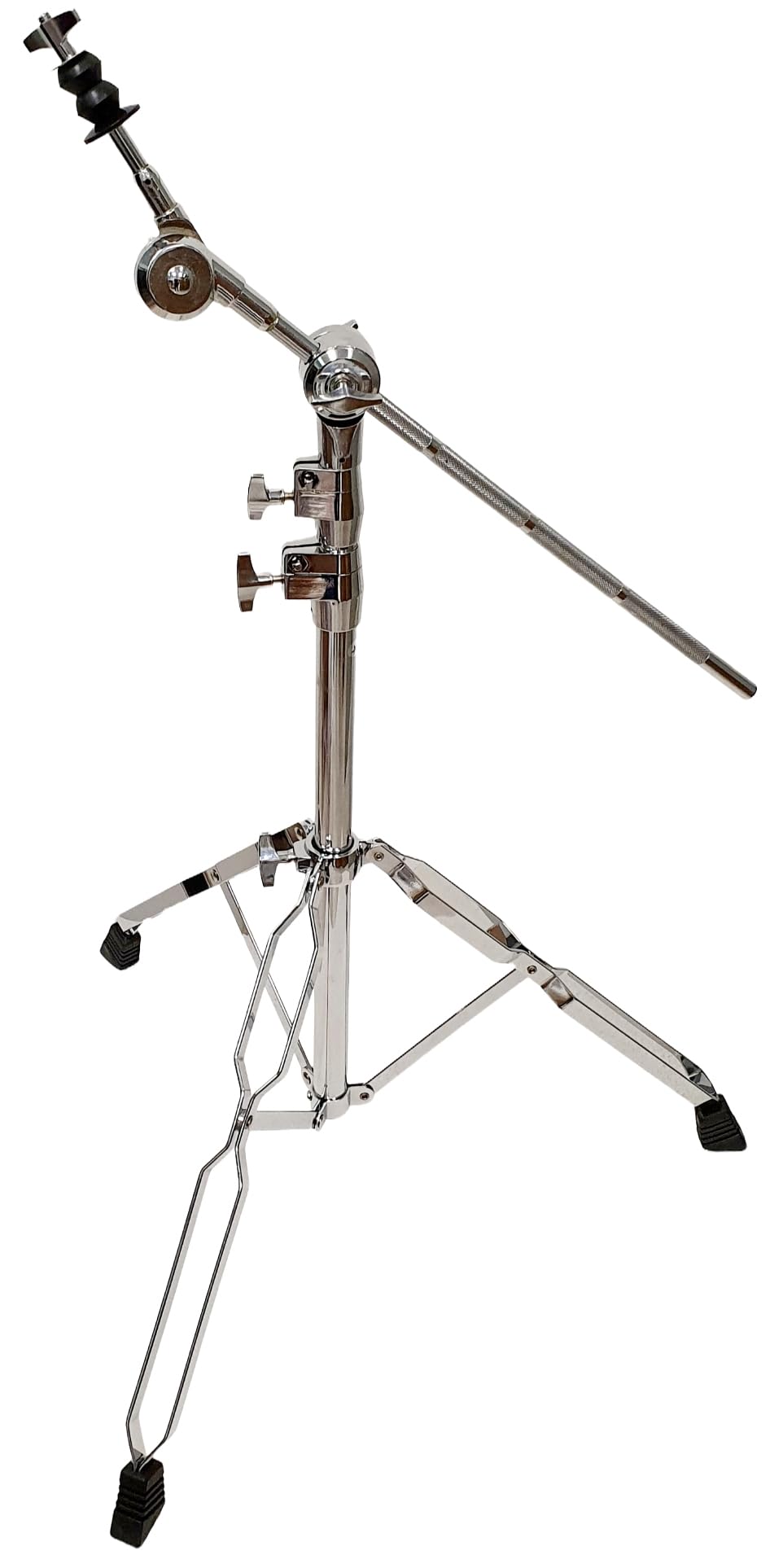 ROCKSTAR - Soporte para Platillos Jirafa CSB600 Pie de Cymbal cromado, Profesional, Altura ajustable, Convertible en Recto Patas Dobles