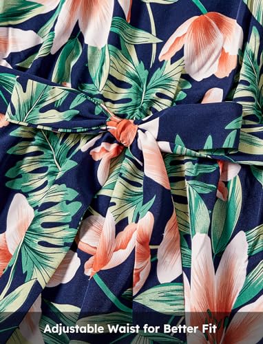 Image of PATPAT Mommy and Me Matching Set Allover Flower Print Halter Neck Tank Romper One-Piece Jumpsuits