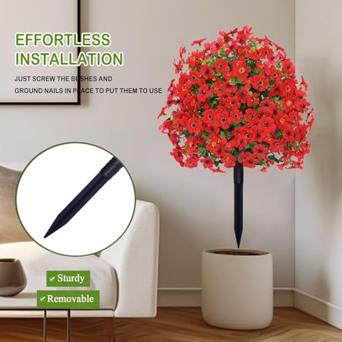 Topiary artificial contra la decoloración solar: árboles bolas púrpuras de 58 cm de exterior 4