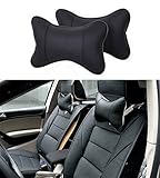SameDream 2PCS Universal Car Neck Pillow Car Seat Pillow Breathable Auto Head Neck Rest Cushion Headrest Pillow Pad for Travel Car Seat & Home (Black)