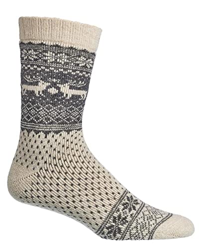 Image of Leo Design 2 Pairs Norwegian Alpaca & Merino Wool Sock Women, Winter Thermal Knitted, Nordic warm Crew, Comfortable Hygge