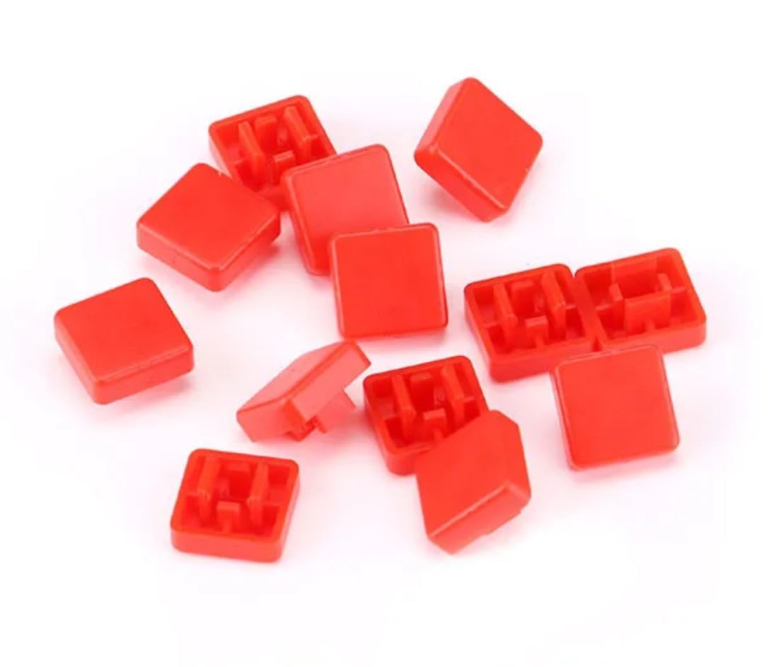 SHOKITECH Square Cap for 12x12x7.3mm Square Tachile Switch Red(Pack of 10)-image-14