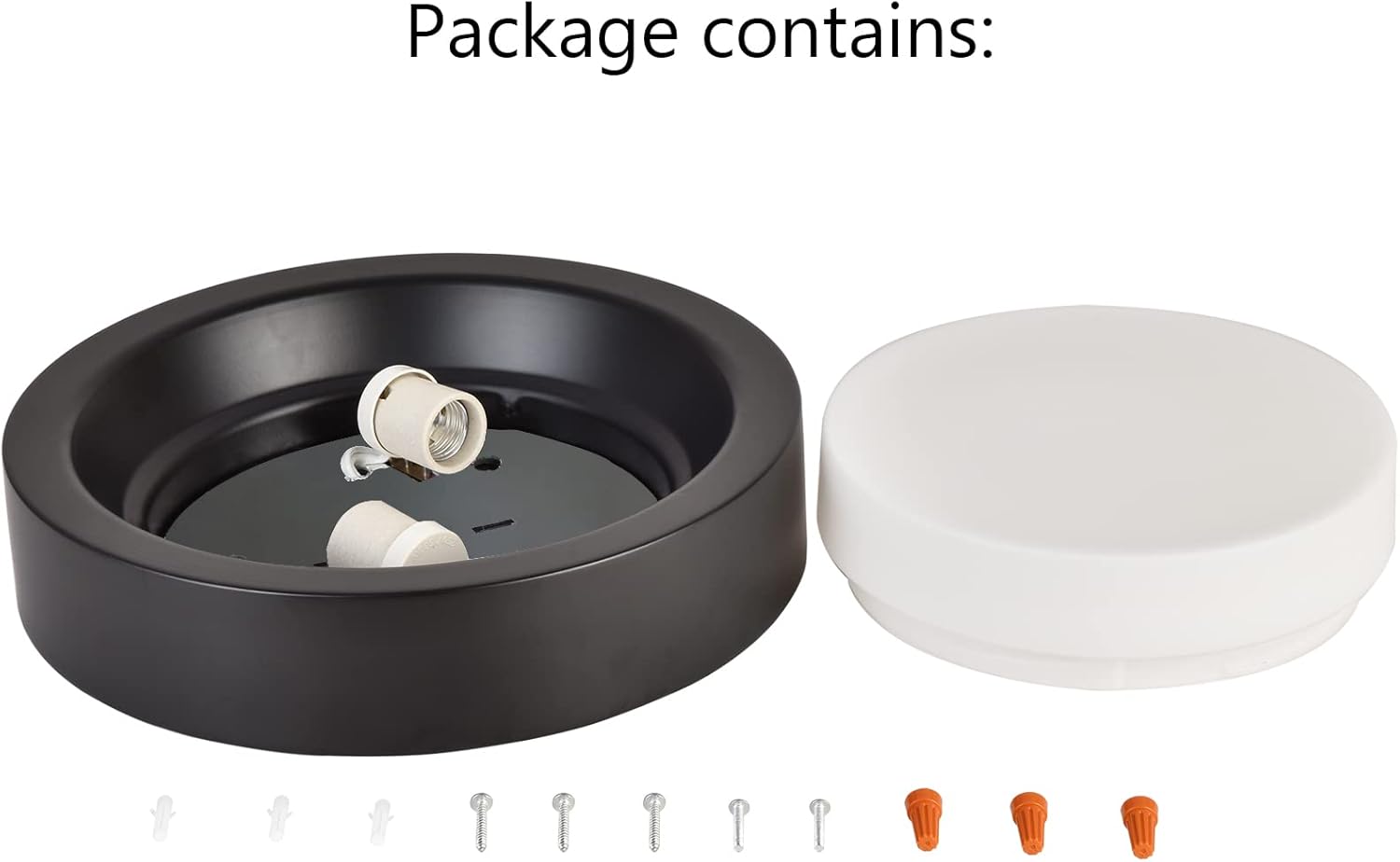 COTULIN Black Flush Mount Ceiling Light,13 Inch Matte Black Ceiling Lighting Fixture,2-Light Modern Round Metal Lamp with White Frosted Glass Shade for Hallway Bedroom Closet Outdoor