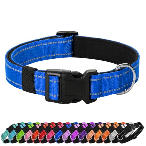 PenSeepet Reflective Dog Collar Padded with Soft Neoprene Breathable Quick Release Basic Dog Collars...