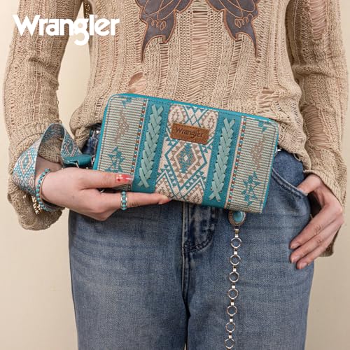 Image of X Wrangler Wristlet Western Wallet Boho Aztec Credit Card Holder for Women
