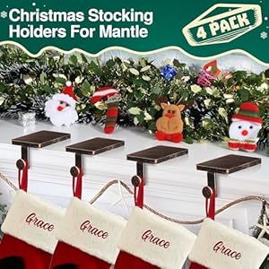 Loncaster Christmas Stocking Holders for Mantle,Weighted Stocking Holder for Mantle Fireplace Toppers Christmas Decorations,Heavy Duty Christmas Stocking Hangers Hooks for Mantle (Bronze) Loncaster Christmas Stocking Holders for MantleWeighted Stocking Holder for Mantle Fireplace Toppers Christmas DecorationsHeavy Duty Christmas Stocking Hangers Hooks for Mantle Bronze