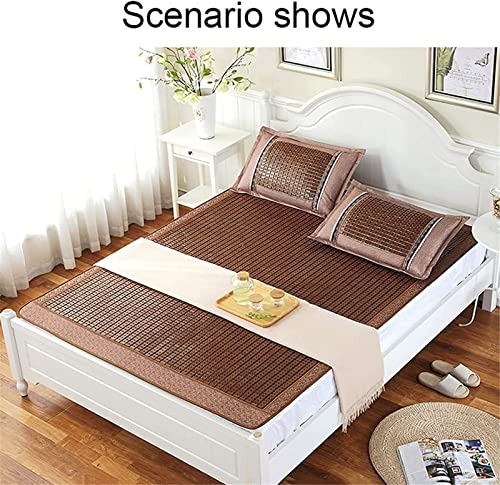 Estera de cama de bambú carbonizado lisa y transpirable de verano de 1.2X1.9M 4
